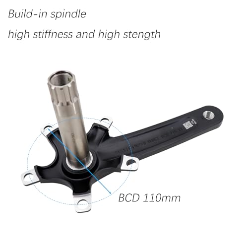 DJC Components DJC Prowheel Road Bike crankset 110bcd Build-in Spindle Hollow tech and BSA Bottom Bracket 170mm 172.5mm (172.5mm Length) - Image 3