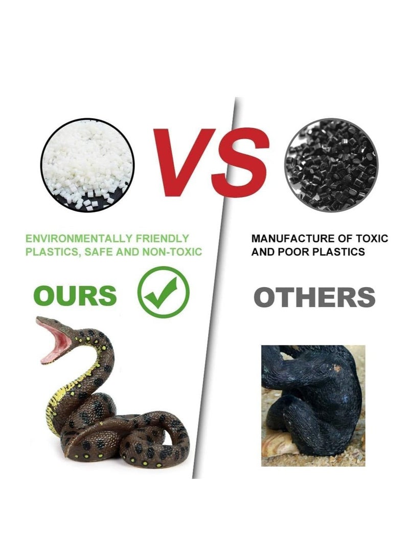 Excefore الحياة البرية الواقعية، 4 قطع من نماذج الحركة الحية، ألعاب الثعبان، أدوات المقالب، ألعاب تخفيف التوتر، ألعاب تعليمية، هدية عيد ميلاد للأطفال - Image 2