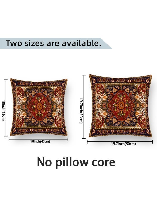 2-Pack Vintage Floral Bohemian Decorative Throw Pillow Covers, 18x18 Inch Super Soft Cushion Cases with Invisible Zipper - Image 3