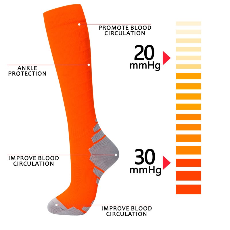 Fenglaoda 8 Pairs Compression Socks For Men & Women 20-30 Mmhg Knee High Nurse Pregnant Running Medical And Travel Athletic - Image 3
