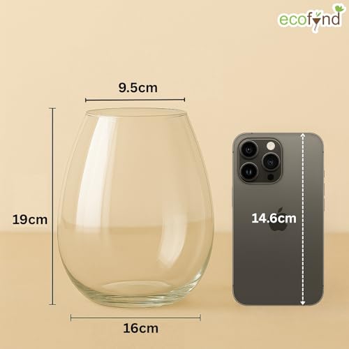 ecofynd Glass Vase for Flowers Plants, Modern Decorative Vase for Home Decor Center Table, Bedroom, Living Room, Office Decoration, Wedding or Gifts (GVASE006) - Image 2