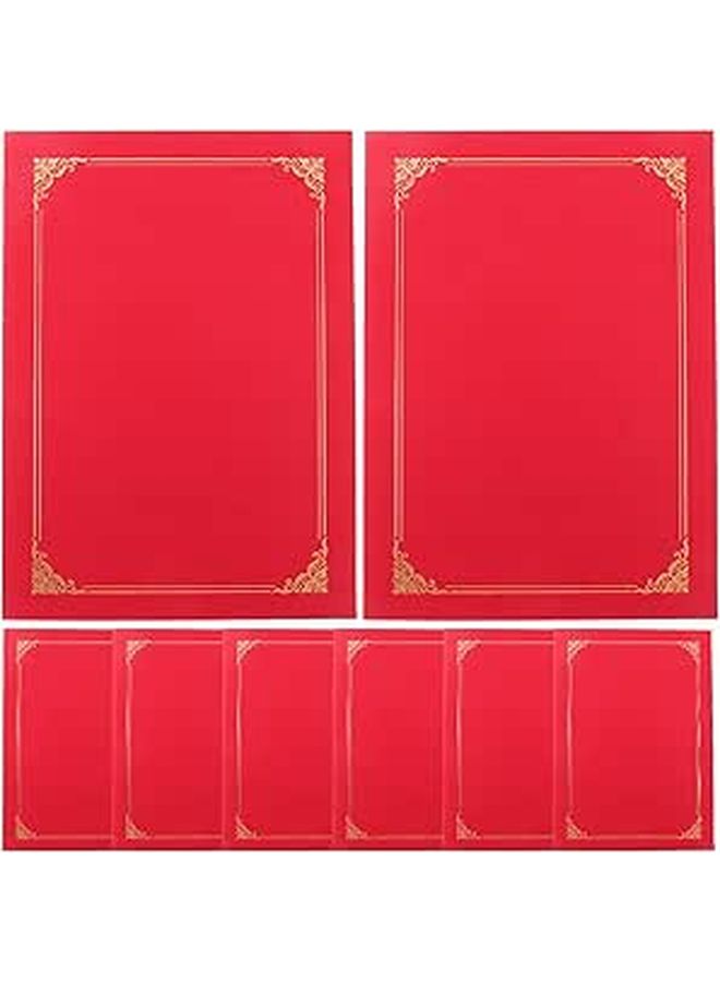 Red Diploma Covers with Foil Border Protective Certificate Holders for Awards Documents - Image 1
