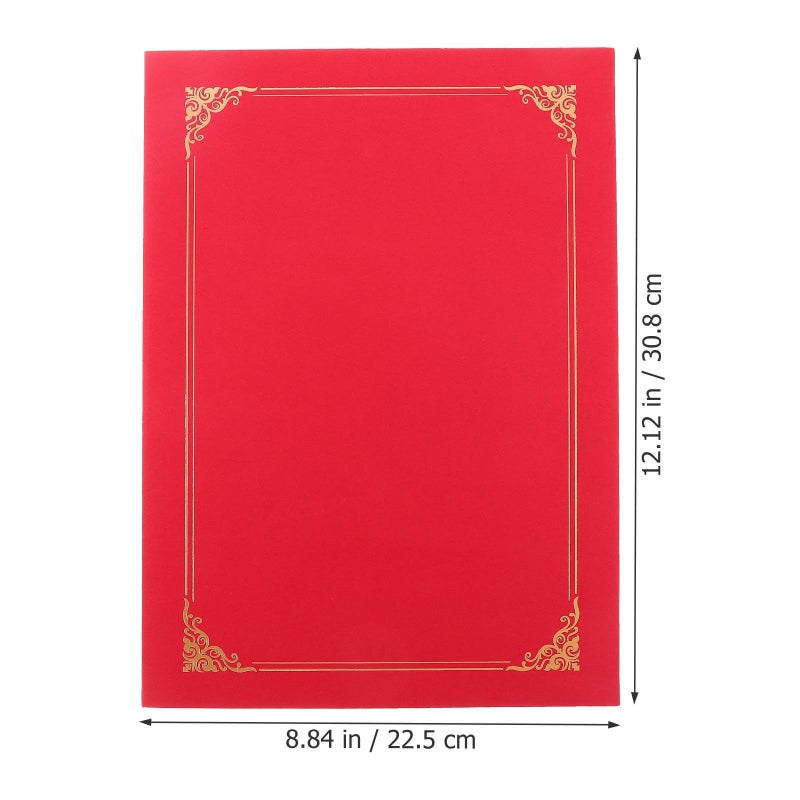 Red Diploma Covers with Foil Border Protective Certificate Holders for Awards Documents - Image 3