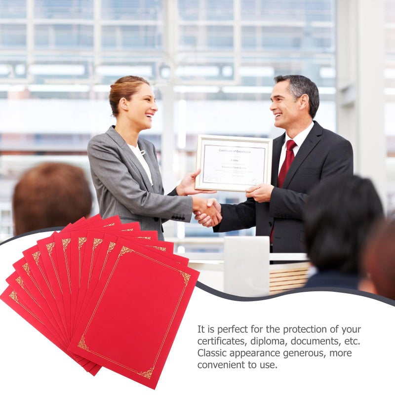 Red Diploma Covers with Foil Border Protective Certificate Holders for Awards Documents - Image 4