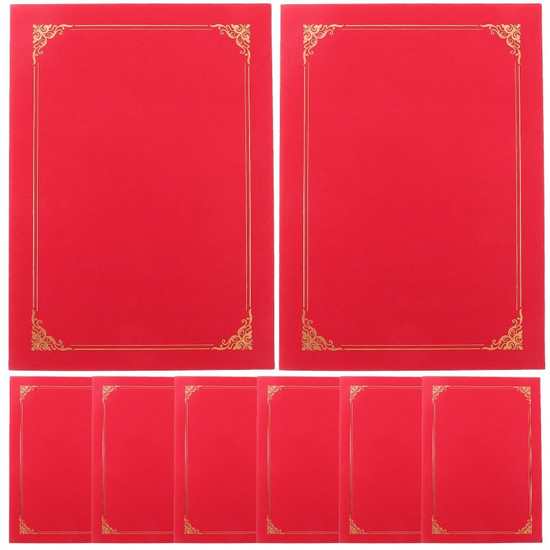 Red Diploma Covers with Foil Border Protective Certificate Holders for Awards Documents - Image 2