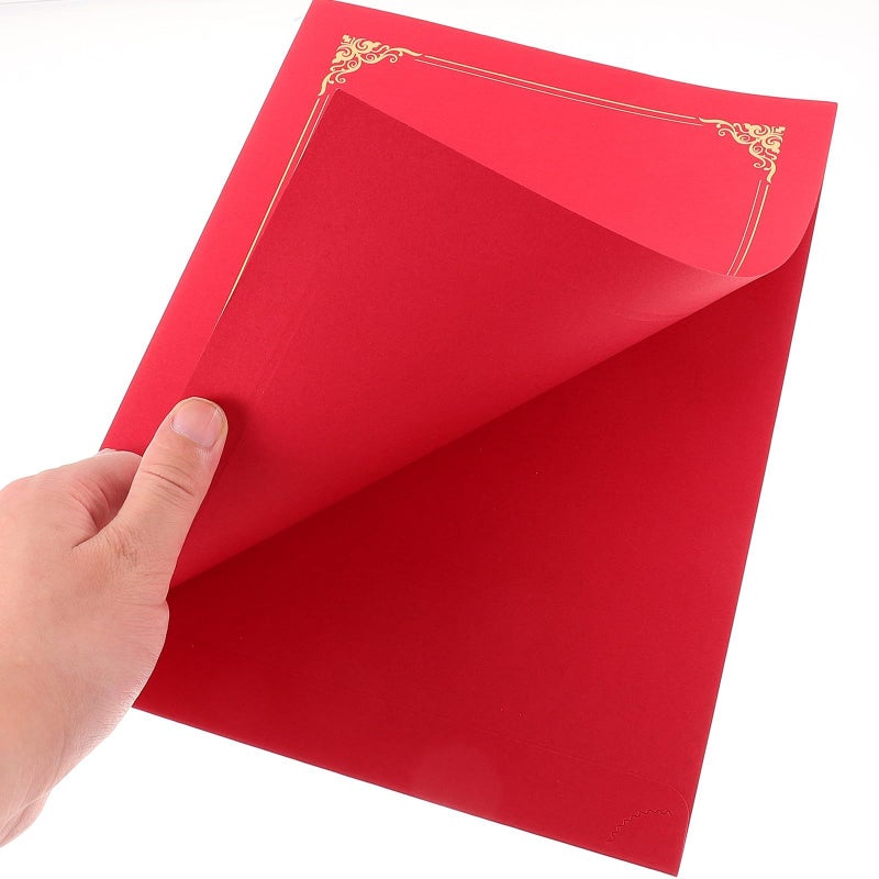 Red Diploma Covers with Foil Border Protective Certificate Holders for Awards Documents - Image 5