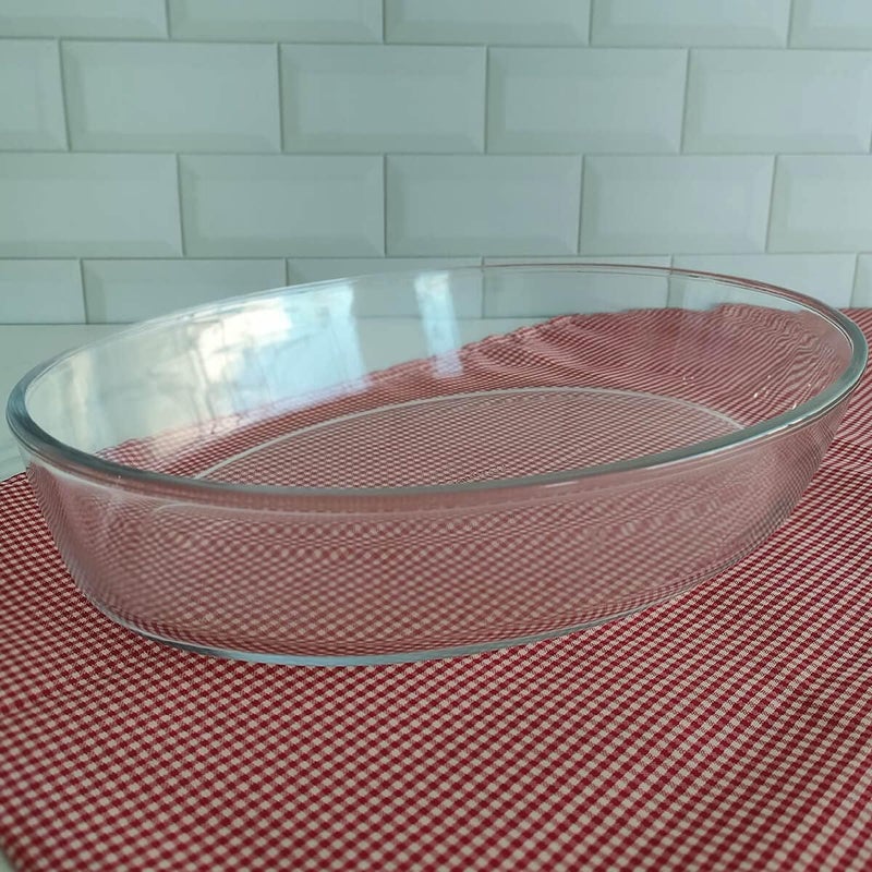 Marinex Medium Oval Glass Roaster 3.2L, Oven Safe Transparent Bakeware for Lasagna, Cakes, Brownies, Roasting & Casseroles  Heat Resistant Durable Glass Dish for Home & Kitchen - Image 3