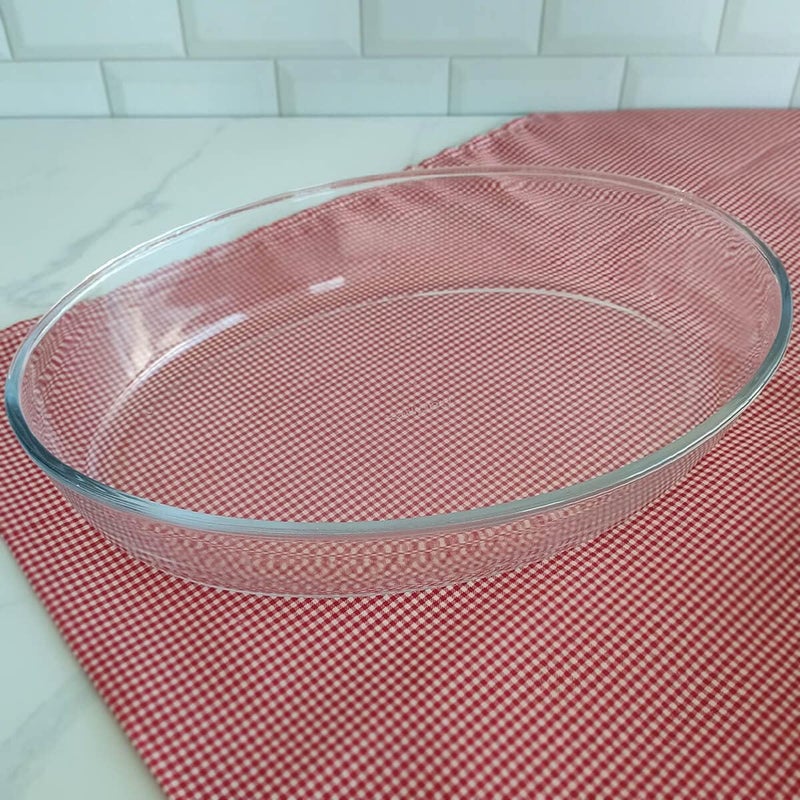 Marinex Medium Oval Glass Roaster 3.2L, Oven Safe Transparent Bakeware for Lasagna, Cakes, Brownies, Roasting & Casseroles  Heat Resistant Durable Glass Dish for Home & Kitchen - Image 5