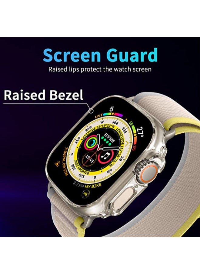 SHOPI - 2 Pack Case Compatible with Apple Watch Ultra 49mm, Hard PC Bumper Case All-Around Edge Shockproof Protective Cover Frame [NO Screen Protector]- Clear - Image 1