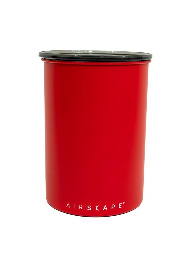 Planetary Design Airscape Stainless Steel Coffee Canister | Food Storage Container | Patented Airtight Lid | Push Out Excess Air Preserve Food Freshness (Medium, Matte Red) - Image 2