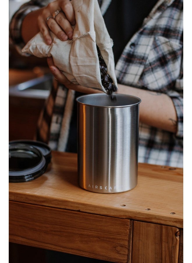 Planetary Design Airscape Stainless Steel Coffee Canister | Food Storage Container | Patented Airtight Lid | Push Out Excess Air Preserve Food Freshness (Medium, Matte Red) - Image 3