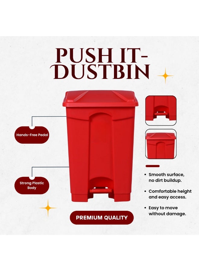 SNH Dustbin | Waste Bin | Trash Bin with Foot Pedal | Garbage Can with Push Lid | Step On Waste Disposal Bin for Kitchen, Bathroom, Office & Outdoor Use | Weather Proof Waste Bin with Secure Lid | Durable Plastic Trash Container | Comes with Extra Hinge Pins - Image 2