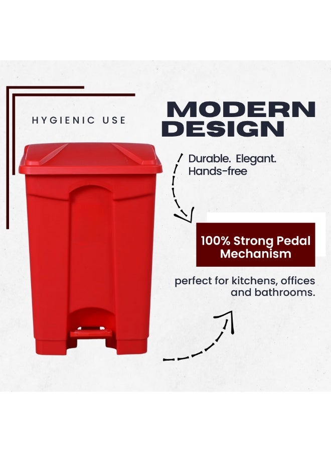 SNH Dustbin | Waste Bin | Trash Bin with Foot Pedal | Garbage Can with Push Lid | Step On Waste Disposal Bin for Kitchen, Bathroom, Office & Outdoor Use | Weather Proof Waste Bin with Secure Lid | Durable Plastic Trash Container | Comes with Extra Hinge Pins - Image 3