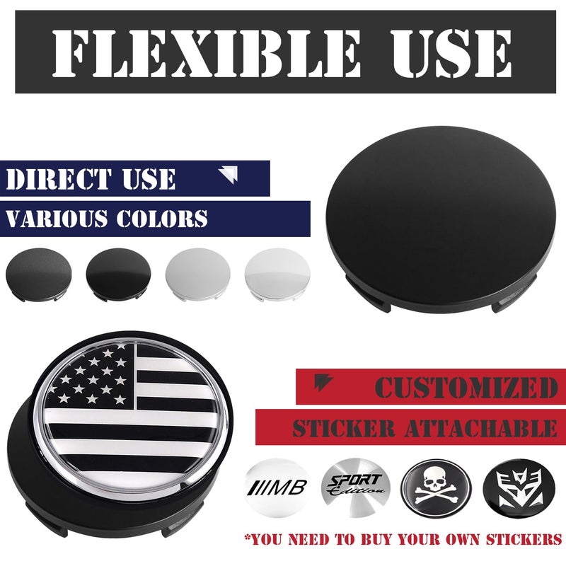 KitsPro 2.4Inch 60MM Wheel Center Caps, Pack of 4 (Matte Black, Outer 60MM, Inner 56MM) - Image 5