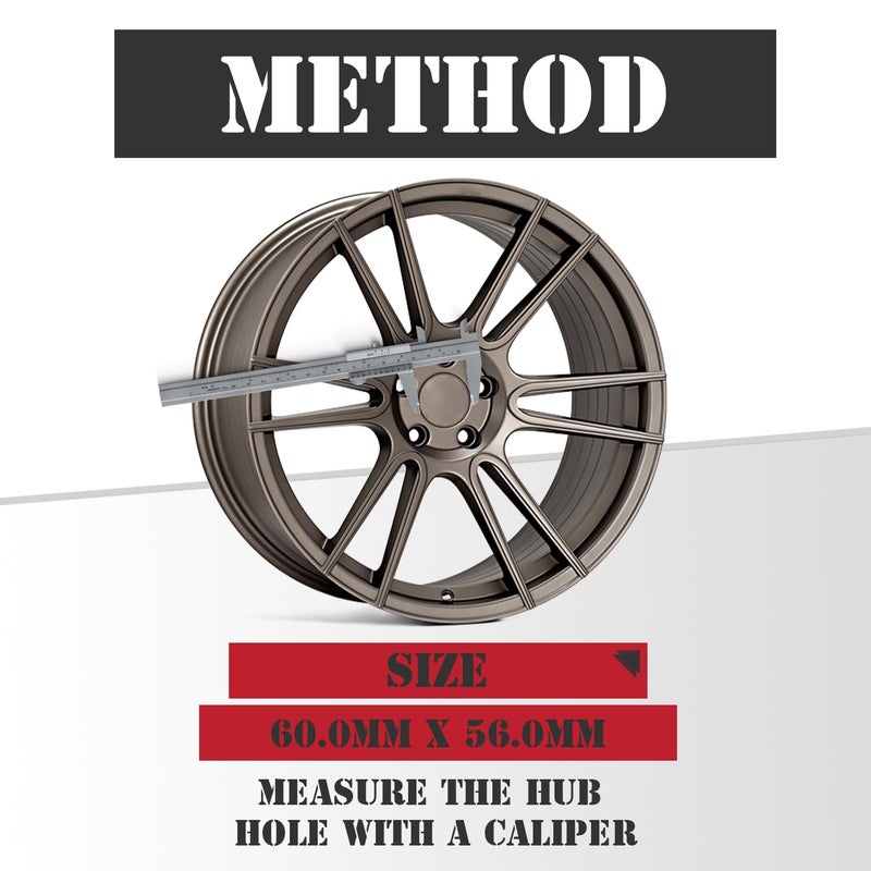 KitsPro 2.4Inch 60MM Wheel Center Caps, Pack of 4 (Matte Black, Outer 60MM, Inner 56MM) - Image 3