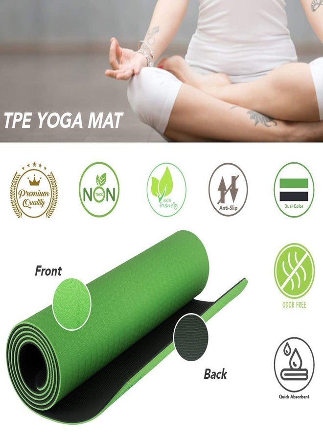 آيريس حصيرة يوغا من مادة TPE مانعة للانزلاق من IRIS Fitness لليوغا الساخنة والبيلاتس والجمباز، ذات وجهين (72 بوصة × 24 بوصة × 6 مم) - Image 4