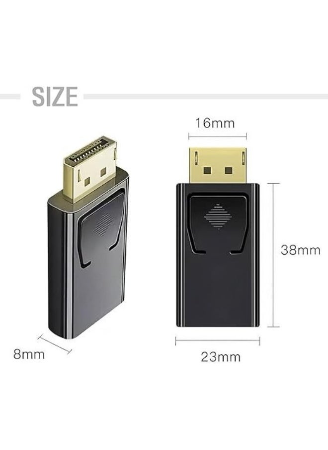 ماركة غير محددة محول من منفذ عرض إلى HDMI – محول بدقة 4K من ذكر إلى أنثى، إصدار 1.4 مطلي بالذهب، مناسب لأجهزة الكمبيوتر والشاشات والتلفزيون  - Image 2