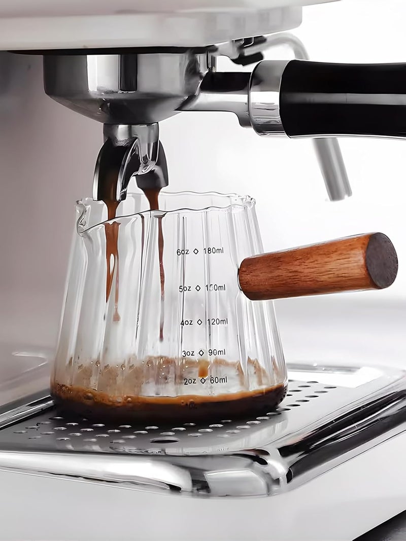 كوب تركيز إيطالي 6 أونصة 2 قطعة وملحقاته (بما في ذلك كوب تركيز فم V، قارورة فقاعة حليب ذات شعيرات، كوب مقاياس زجاجي) شفاف - Image 5