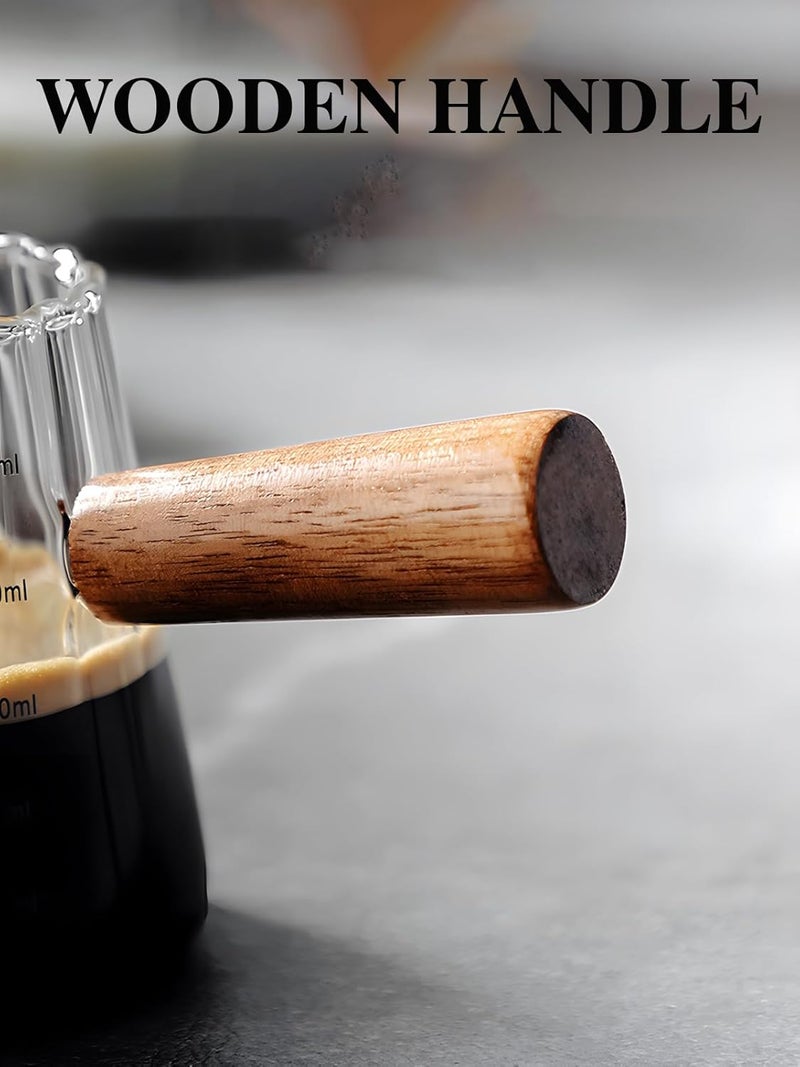 كوب تركيز إيطالي 6 أونصة 2 قطعة وملحقاته (بما في ذلك كوب تركيز فم V، قارورة فقاعة حليب ذات شعيرات، كوب مقاياس زجاجي) شفاف - Image 4