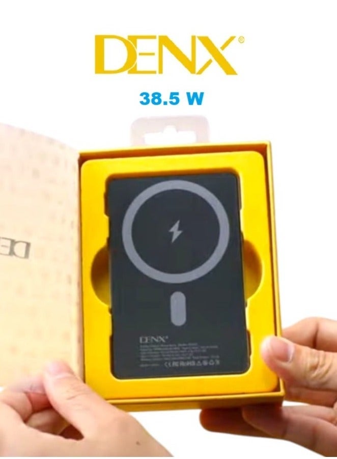 Denx 10000mAh Magnetic Power Bank Wireless Charging 38.5W Fast Charging USB C Portable Battery Pack with LED Display Strong Magnetic Attachment for Smartphones Compact Travel Charger - Image 1