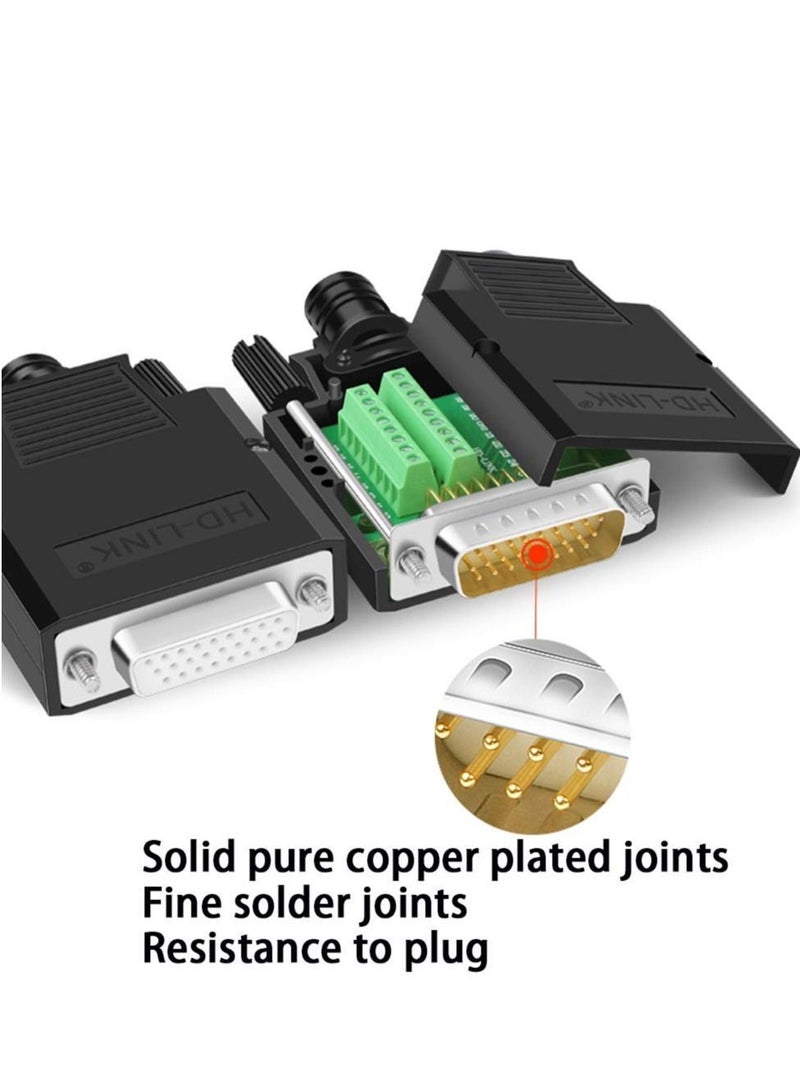Y&D DB26 Breakout Connector, Solderfree RS232 D-SUB Serial to 26-Pin Port Terminal Male Adapter Pure Copper Core Gold Plated Connector with Case - Image 2
