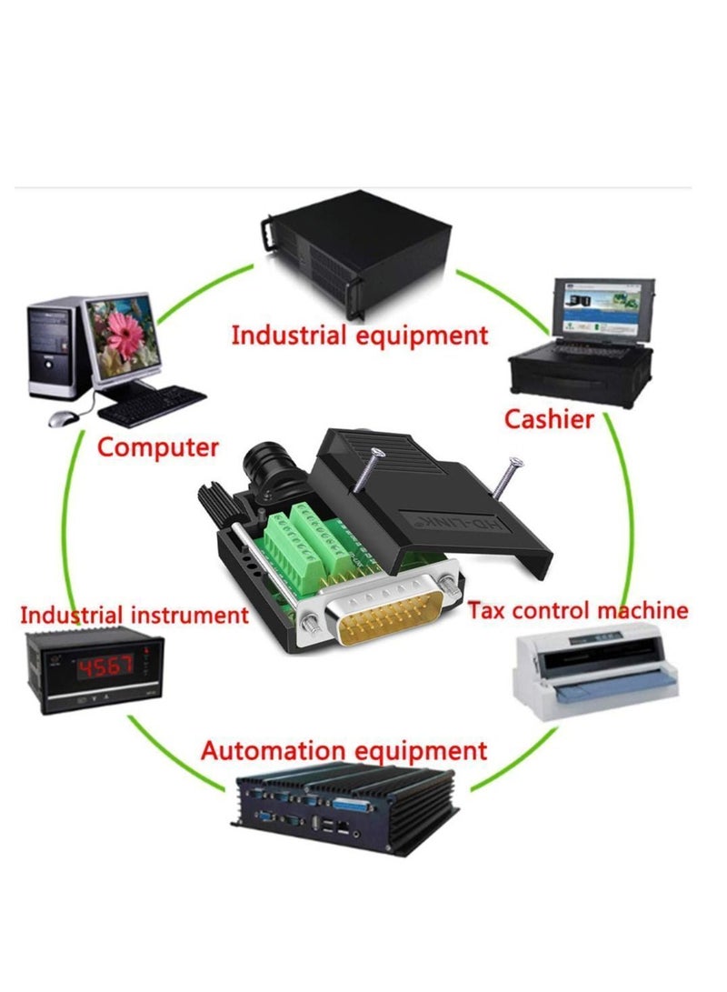 Y&D DB26 Breakout Connector, Solderfree RS232 D-SUB Serial to 26-Pin Port Terminal Male Adapter Pure Copper Core Gold Plated Connector with Case - Image 3