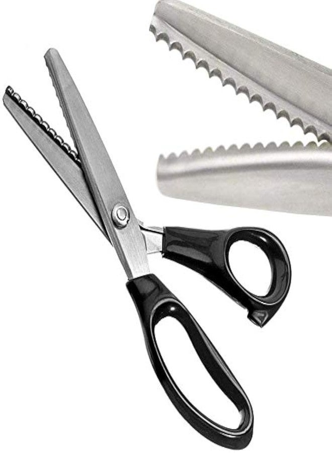 KimDaro Serrated Scalloped Edge Pinking Shears, Multifunction Stainless Steel Shears Tailor Scissors, Professional Zig-Zag Cut Scissors, Sewing Craft Paper Clothing Fabric Cut for Home (Scalloped, 5mm) - Image 1