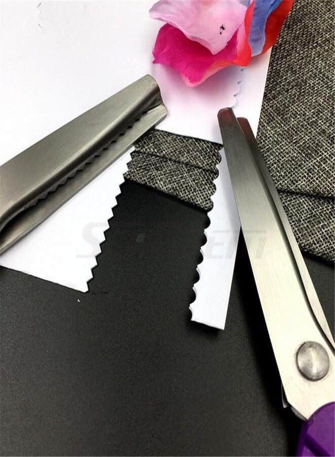 KimDaro Serrated Scalloped Edge Pinking Shears, Multifunction Stainless Steel Shears Tailor Scissors, Professional Zig-Zag Cut Scissors, Sewing Craft Paper Clothing Fabric Cut for Home (Scalloped, 5mm) - Image 5
