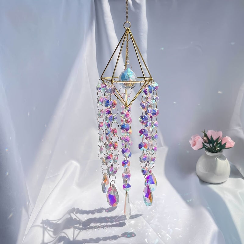 Small Diamond Sun Catcher Rainbow Prism Pendant for Car Window Garden Wedding Decor - Image 2