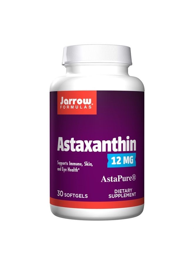 jarrow formulas مكمل أستازانتين 12 ملغ - 30 كبسولة لينة - مضاد أكسدة طبيعي - دعم صحة المناعة، الجلد، المفاصل، والعين - 30 حصة (قد يختلف التعبئة) - Image 1