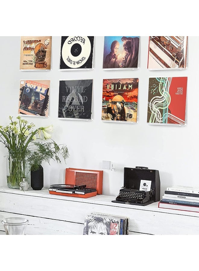 TPGP Vinyl Record Wall Mount - Set of 4 Acrylic Holders for LP Storage, Transparent Shelf Stand - Image 3