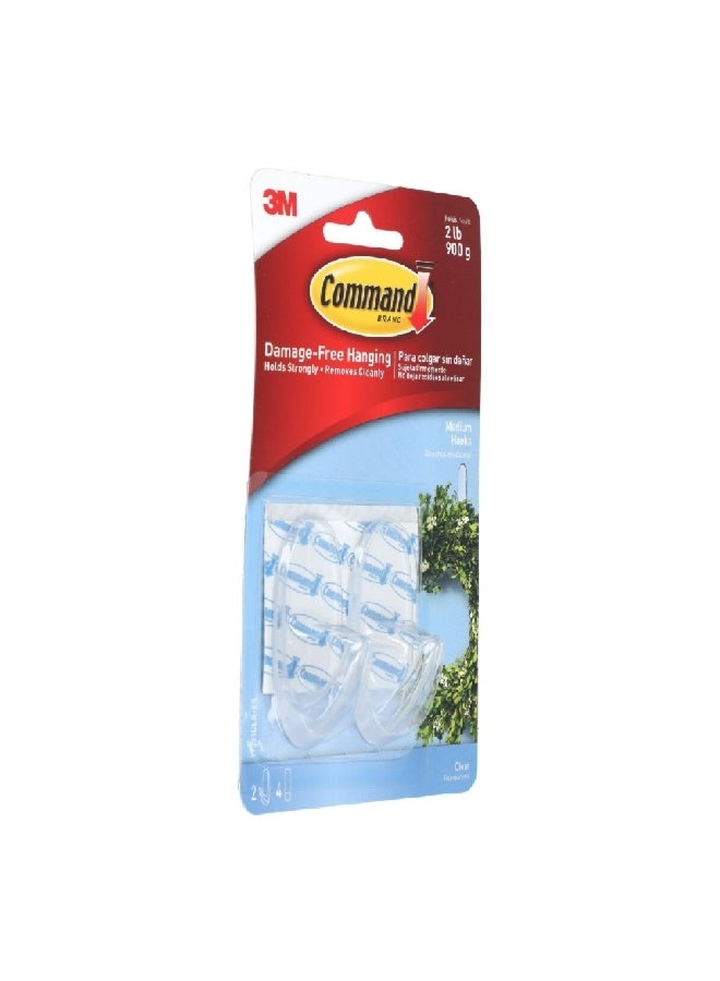 3M 2-Piece Hook with 4 Strips Clear Medium 17091CLR-ES - Image 2