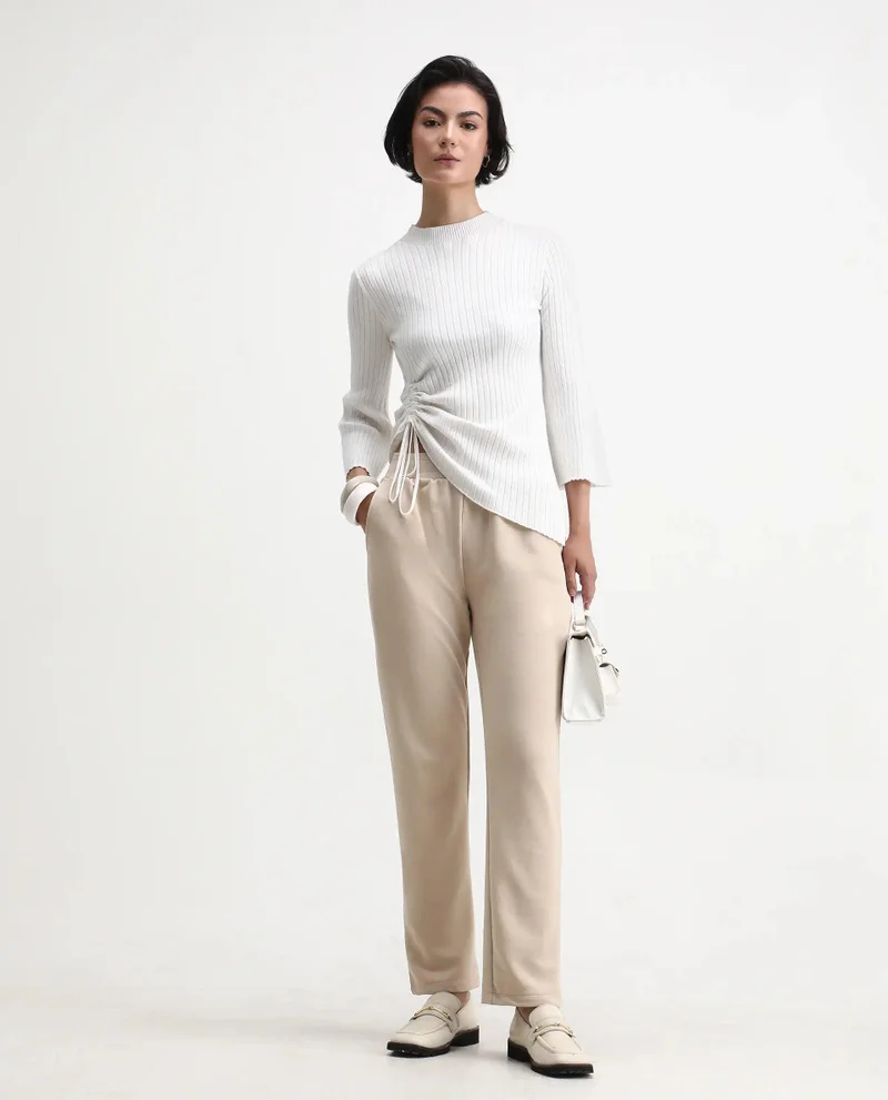 ريريزم Women's Solid Straight Fit Trackpant