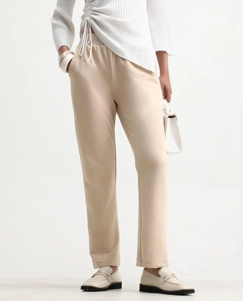 ريريزم Women's Solid Straight Fit Trackpant