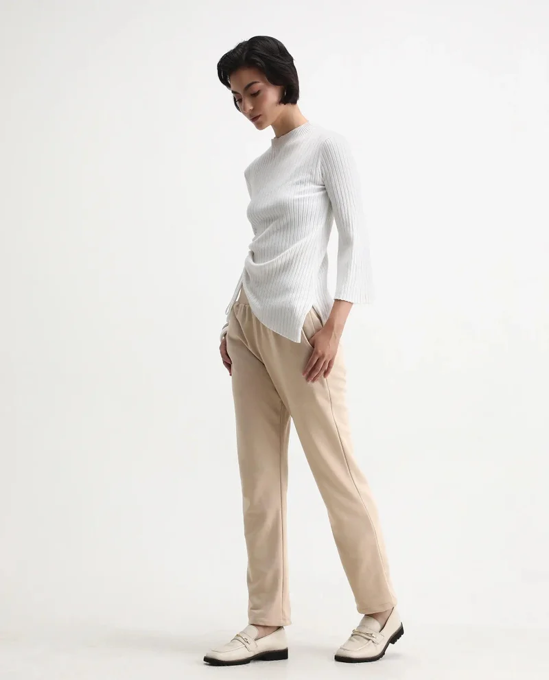 Rareism Women's Solid Straight Fit Trackpant