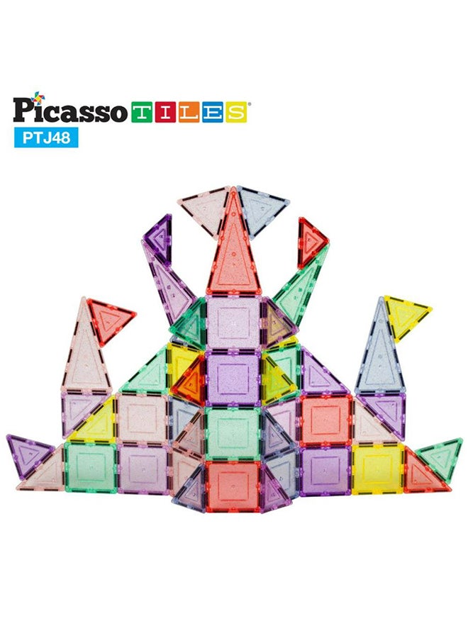بيكاسو تيلز مكعبات بناء مغناطيسية لامعة من الباستيل مكونة من 48 قطعة، ألعاب حسية مغناطيسية للأطفال من سن 3 سنوات فما فوق - Image 5