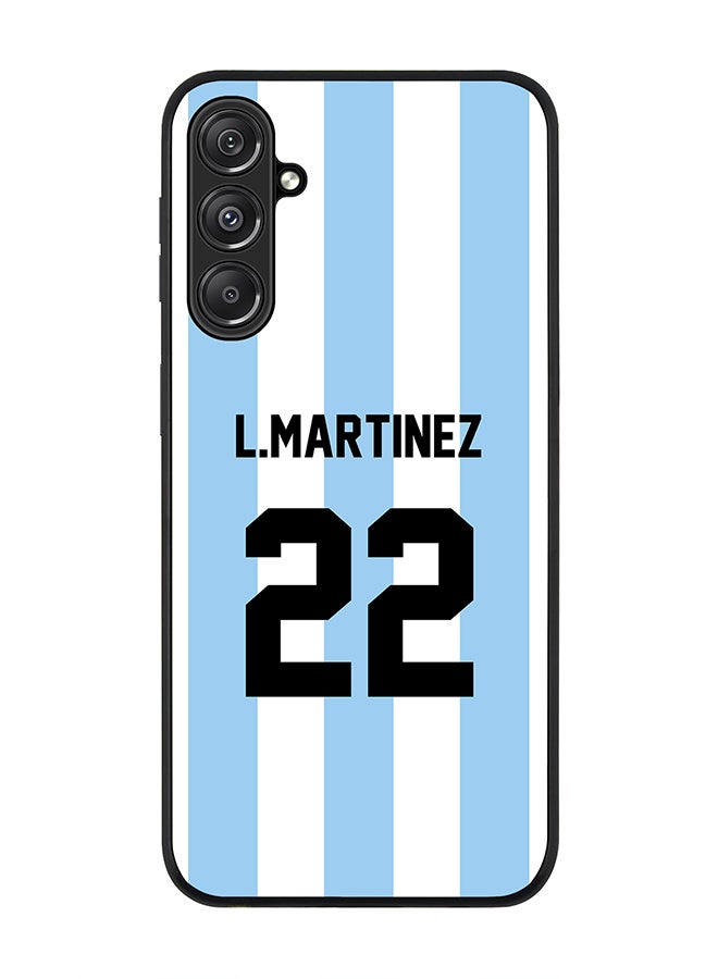 Stylizedd Rugged Black Edge case for Samsung Galaxy M34 5G, Custom Slim fit Thin Phone Case Cover - Football Team - Argentina, Player Name - L.Martinez - Image 1