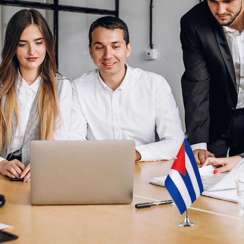mflagperft Cuba Flag Cuban Flags, Small Mini Cuban Desk Flag, Used for Table Office Classroom Home Patriotic Events Decorations - Image 4