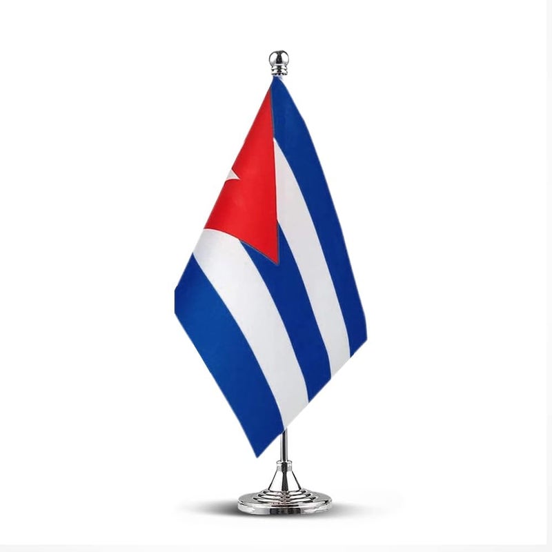 mflagperft Cuba Flag Cuban Flags, Small Mini Cuban Desk Flag, Used for Table Office Classroom Home Patriotic Events Decorations - Image 1