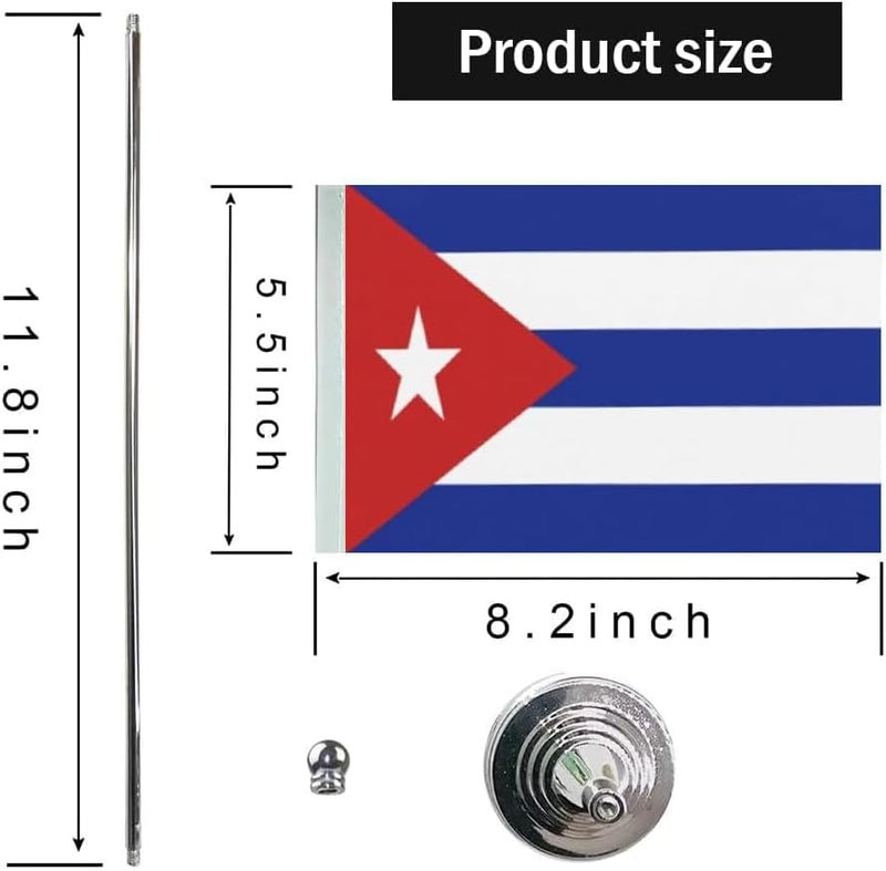 mflagperft Cuba Flag Cuban Flags, Small Mini Cuban Desk Flag, Used for Table Office Classroom Home Patriotic Events Decorations - Image 2