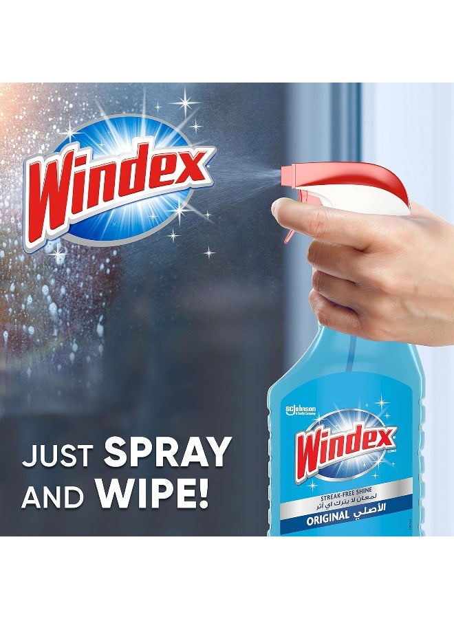 Windex منظف النوافذ والزجاج وينديكس 2 × أصلي و 1 × لافندر، لمعان خالي من الخطوط، يعمل على البقع وآثار الأصابع، 3 × 750 مل - Image 5