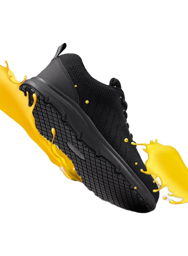 QINGYA Men'S Chef Shoes Non-Slip Water-Resistant Kitchen Shoes Breathable Mesh Anti-Odor Back Kitchen Men'S Work Shoes F017B 43 - Image 2