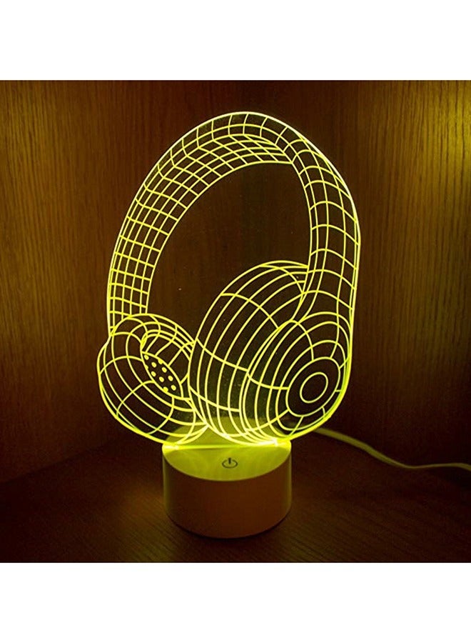 3D LED RGB Optical Illusion Night Lamp White 20 x 10cm - Image 1