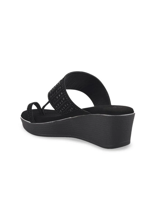 Shoetopia Shoetopia Girls Ethnic Embellished Suede Party Wedge Sandals