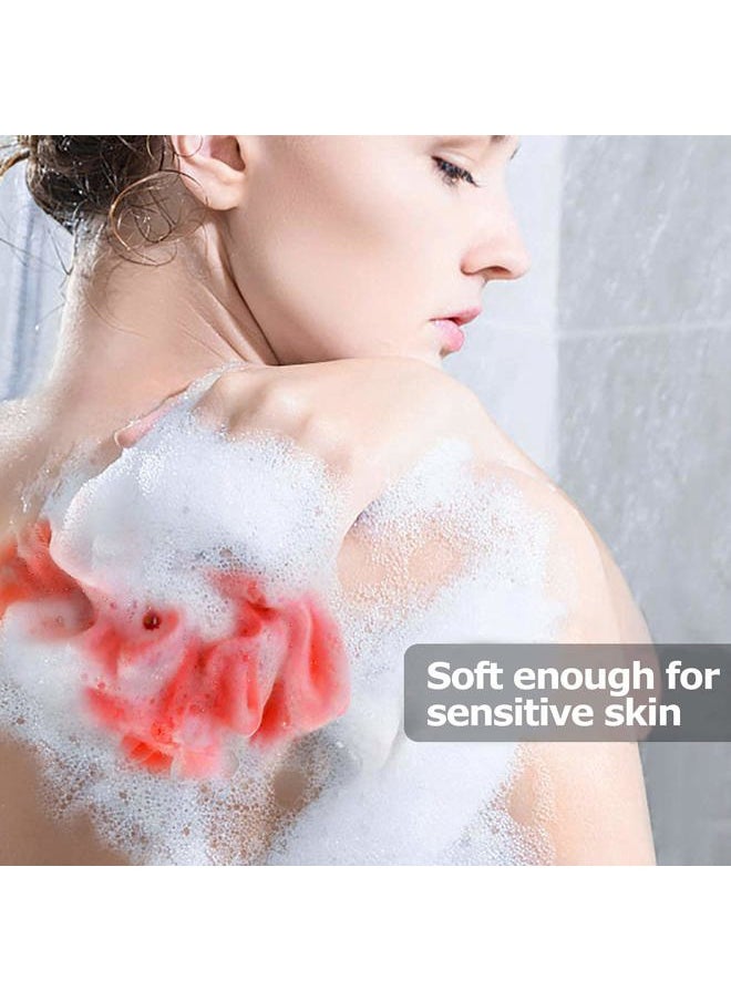 Brand Long Lasting Bath Sponge 6 Counts | 60g Heavy Bath Mesh Pouf with Suction Cup | Big Shower Sponge and Loofahs | Holding Up Bathing Exfoliator and Body Scrubber