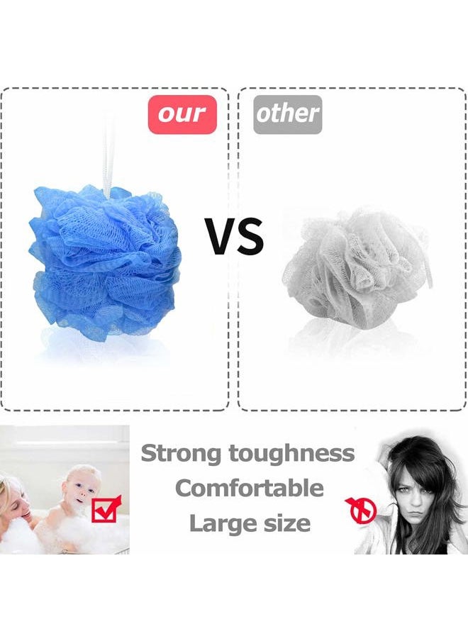Brand Long Lasting Bath Sponge 6 Counts | 60g Heavy Bath Mesh Pouf with Suction Cup | Big Shower Sponge and Loofahs | Holding Up Bathing Exfoliator and Body Scrubber