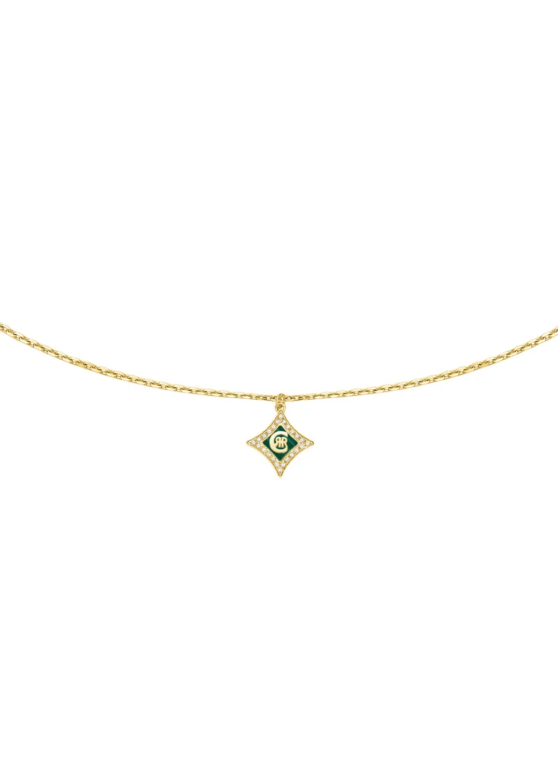شيروتي 1881 Silvia Gold Plated with Diamond Shaped Malachite Set of Necklace,Earrings and Bracelet For Women