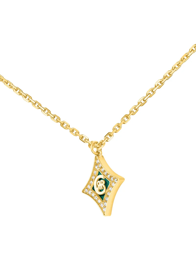 شيروتي 1881 Silvia Gold Plated with Diamond Shaped Malachite Set of Necklace,Earrings and Bracelet For Women