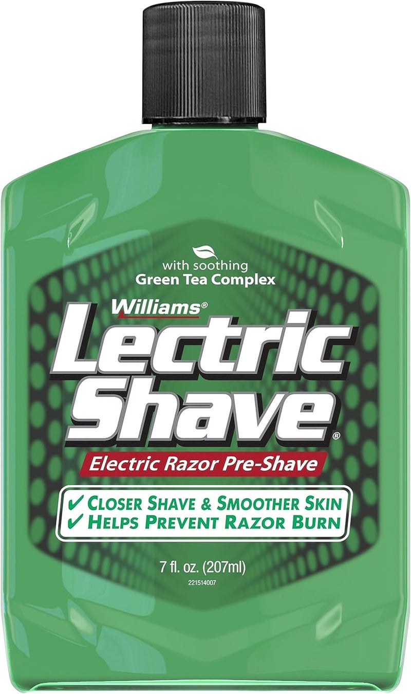 Williams Lectric Shave Electric Razor Pre-Shave Lotion with Green Tea Complex, 7 Ounce - Image 1