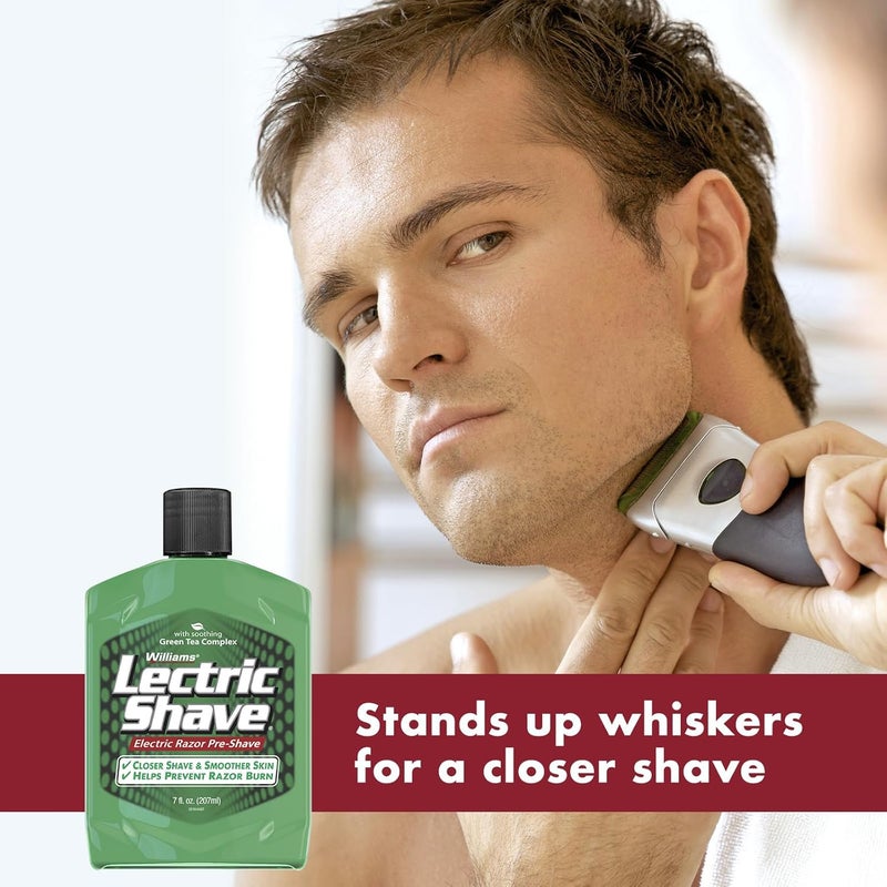 Williams Lectric Shave Electric Razor Pre-Shave Lotion with Green Tea Complex, 7 Ounce - Image 4